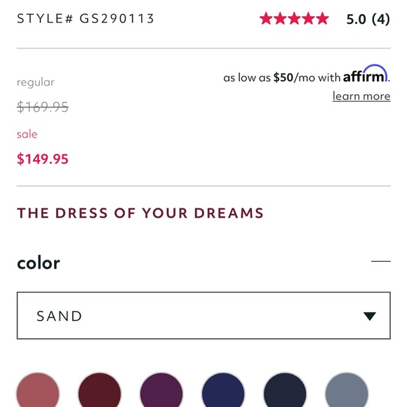 NWT charmeuse cowl neck bridesmaid dress - Picture 4 of 7